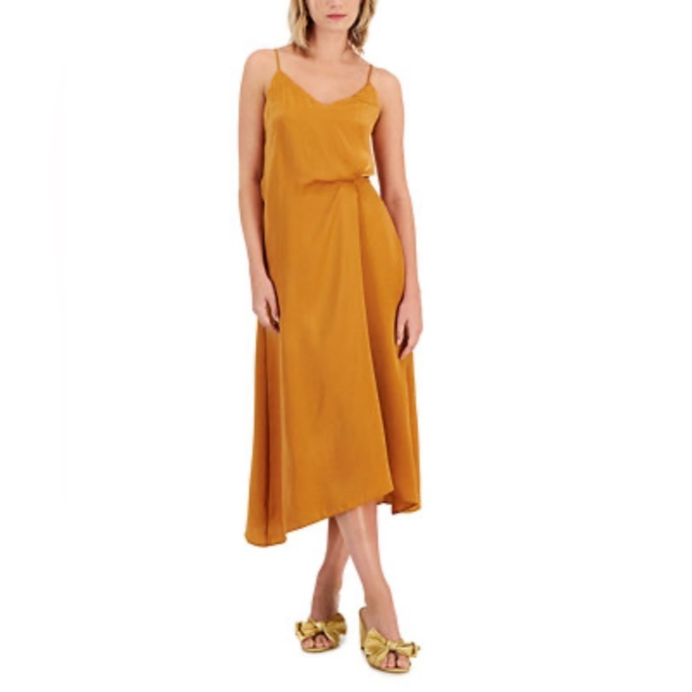 Lucy Paris Gold Sleeveless Sundress with Slit
